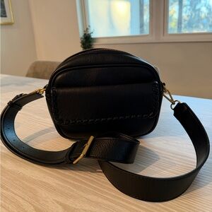 Black Leather Crossbody Bag